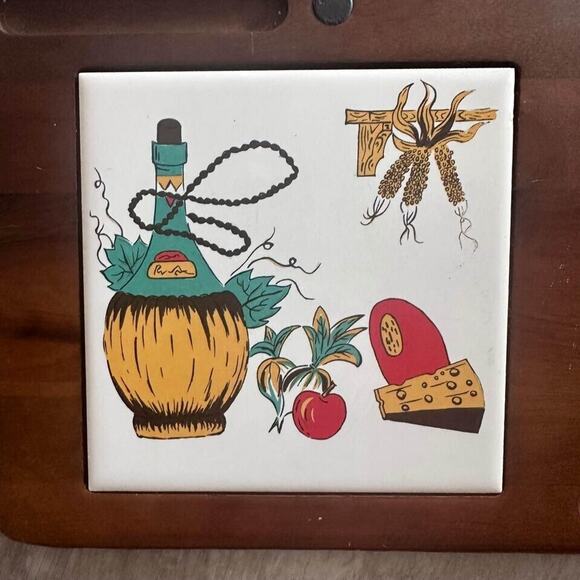 Vintage 60s Mid Century Modern Hellerware Cheese Charcuterie Tray Trivet - Picture 2 of 5